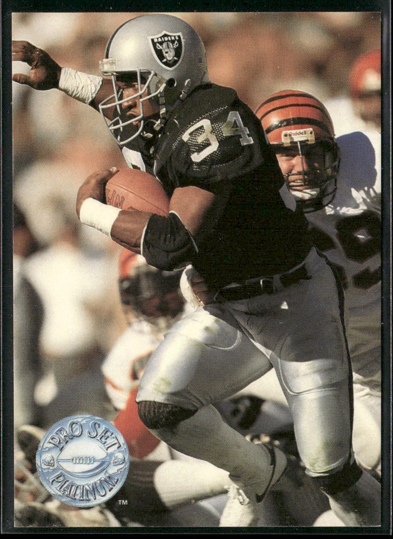 Bo Jackson Player Lot Bundle 10 Different Football Cards BOJ002 Raiders back