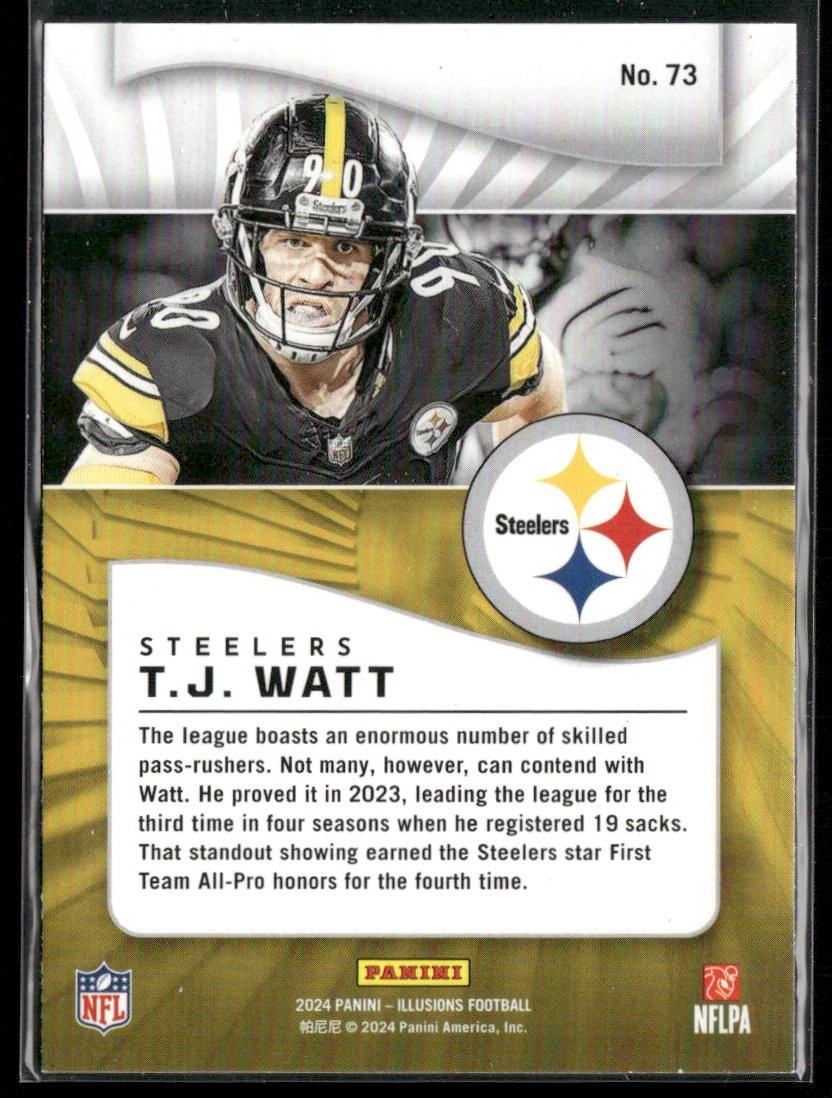 TJ Watt Player Lot Bundle 10 Different Football Cards TJW002 Steelers back