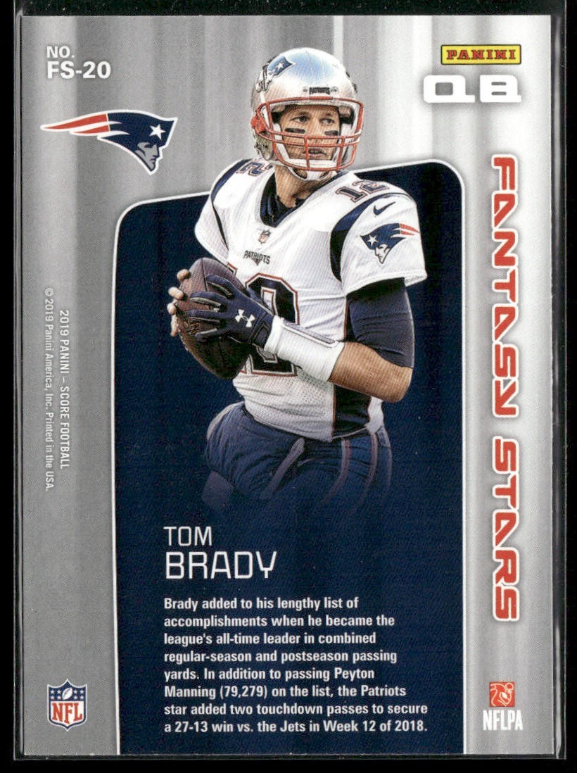 Tom Brady Player Lot Bundle 10 Different Football Cards TB001 Patriots back