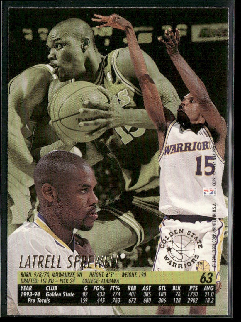 Latrell Sprewell Player Lot Bundle 10 Basketball Cards LS002 Warriors Knicks back