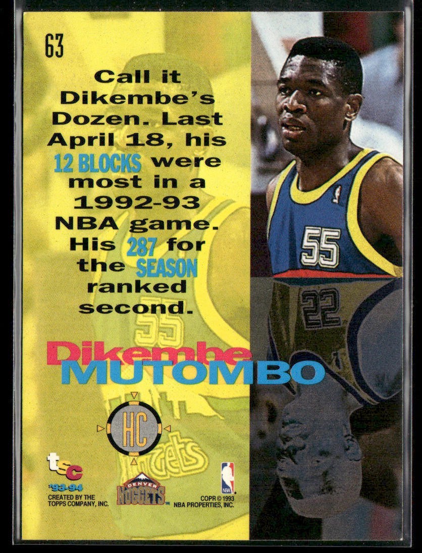 Dikembe Mutombo Player Lot Bundle 10 Basketball Cards DM004 Nuggets Hawks back