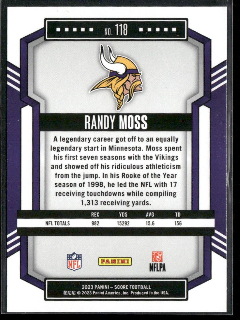 Randy Moss Player Lot Bundle 10 Different Football Cards RM003 Vikings Raiders back