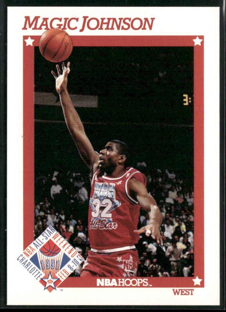 Magic Johnson Player Lot Bundle 10 Basketball Cards MJ002 Lakers back