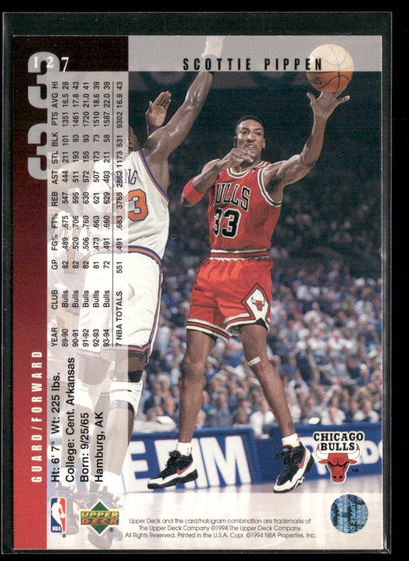 Scottie Pippen Player Lot Bundle 10 Basketball Cards SP005 Chicago Bulls back