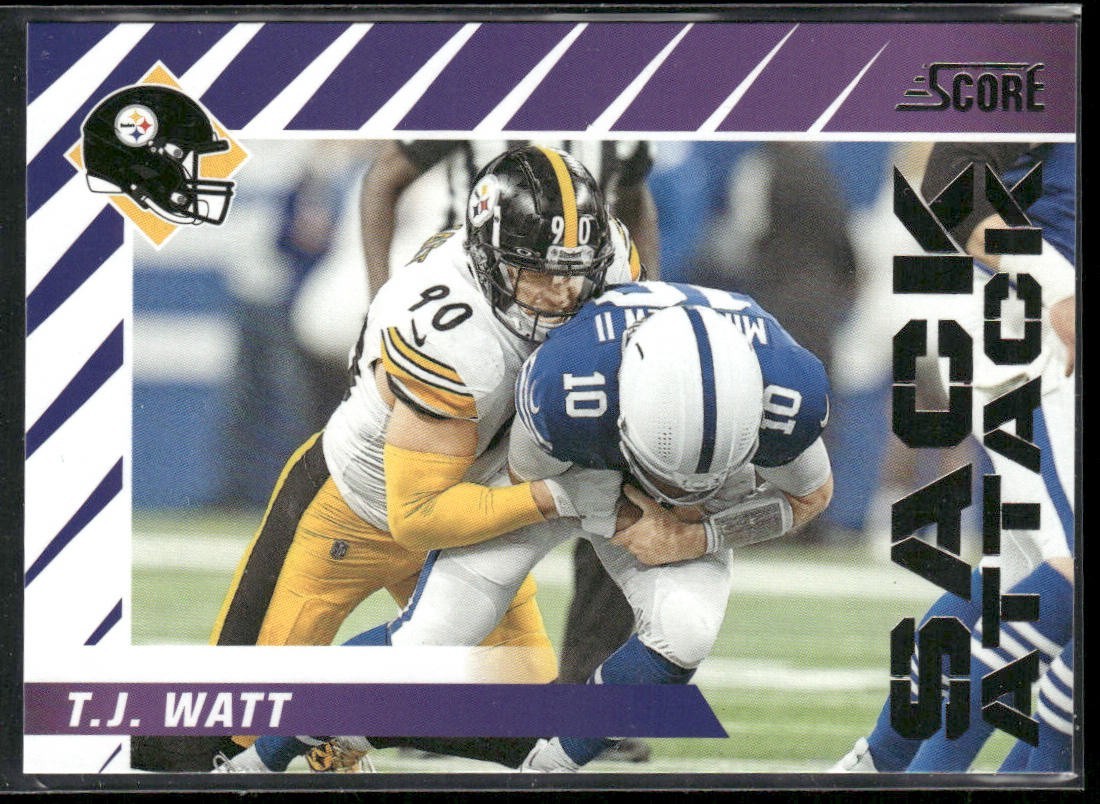 TJ Watt Player Lot Bundle 10 Different Football Cards TJW002 Steelers back