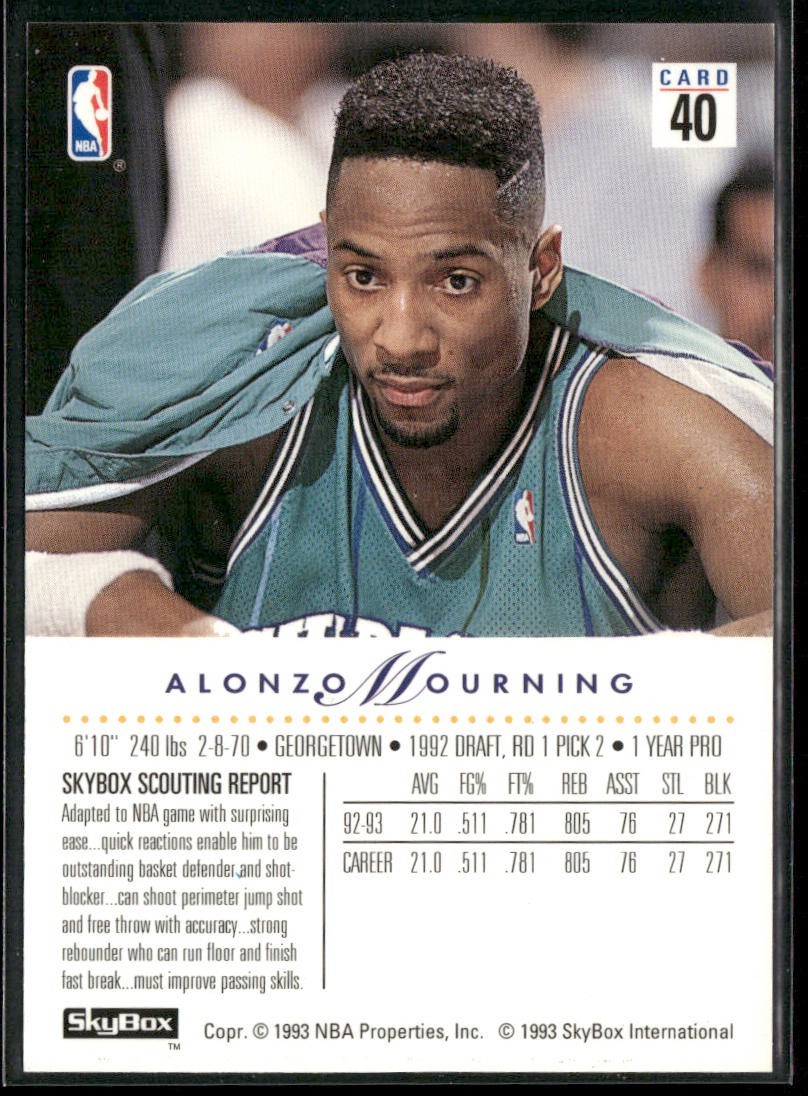 Alonzo Mourning Player Lot Bundle 10 Different Basketball Cards AM003 Heat back