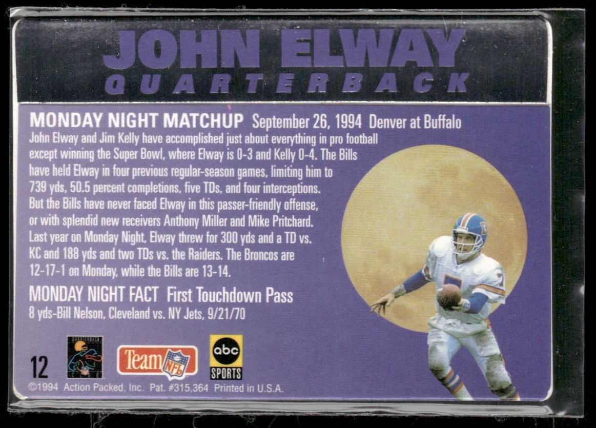 John Elway Player Lot Bundle 10 Different Football Cards JE007 Broncos back