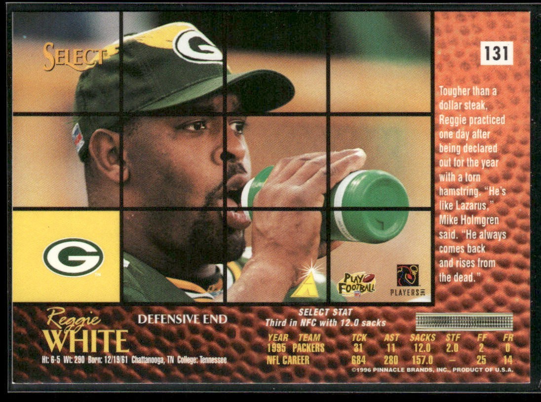 Reggie White Player Lot Bundle 10 Different Football Cards RW003 Eagles Packers back