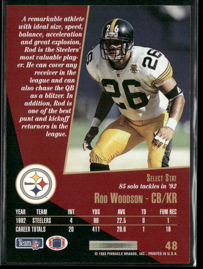 Rod Woodson Player Lot Bundle 10 Different Football Cards RW005 Steelers back