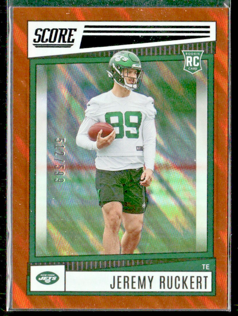 Jeremy Ruckert 2022 Panini Score Lava RC #373 /599 New York Jets front