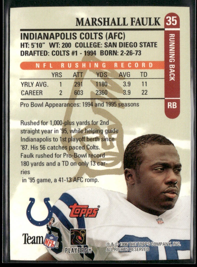 Marshall Faulk Player Lot Bundle 10 Different Football Cards MF001 Colts Rams back