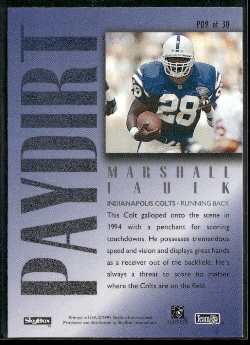Marshall Faulk Player Lot Bundle 10 Different Football Cards MF003 3 RC back
