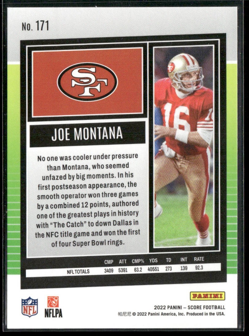 Joe Montana Player Lot Bundle 10 Different Football Cards JM006 49ers Chiefs back