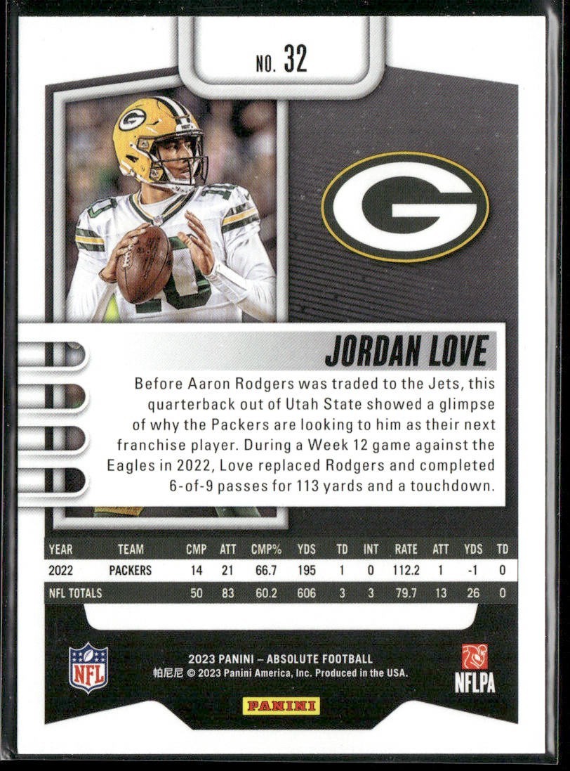 Jordan Love Player Lot Bundle 10 Different Football Cards JL001 Packers back