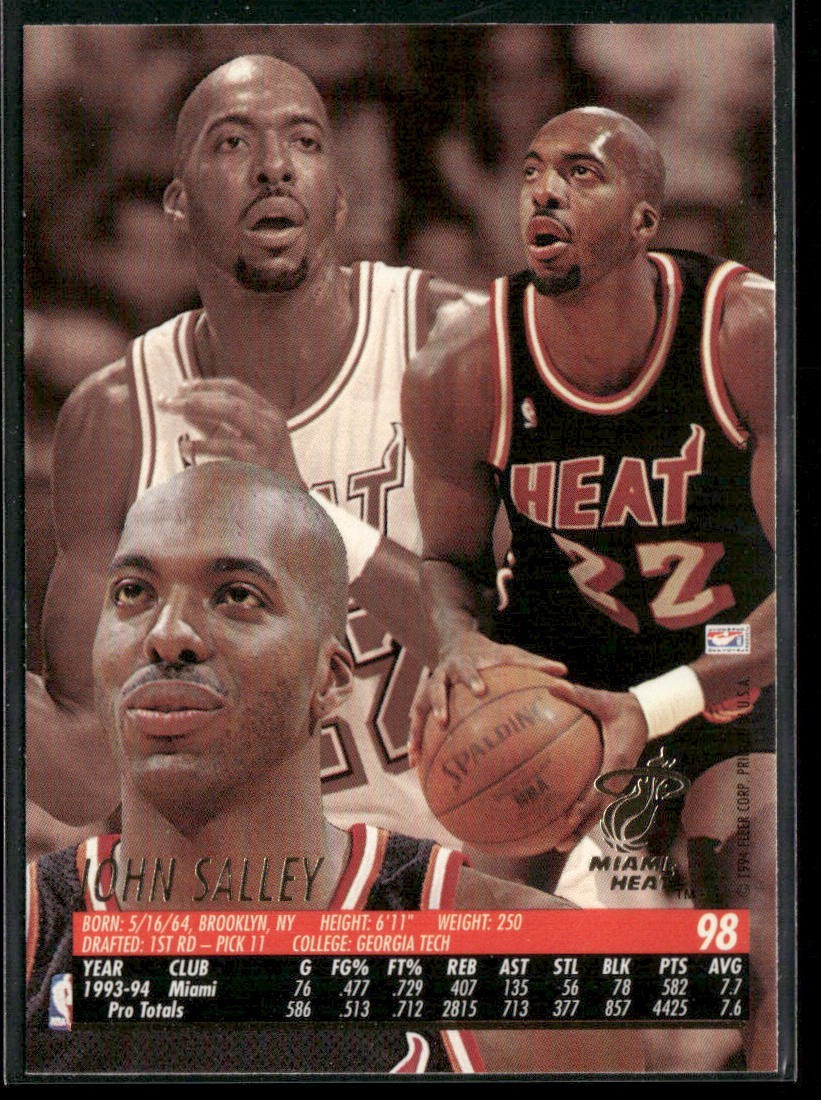 John Salley Player Lot Bundle 10 Basketball Cards JS004 Heat Pistons back