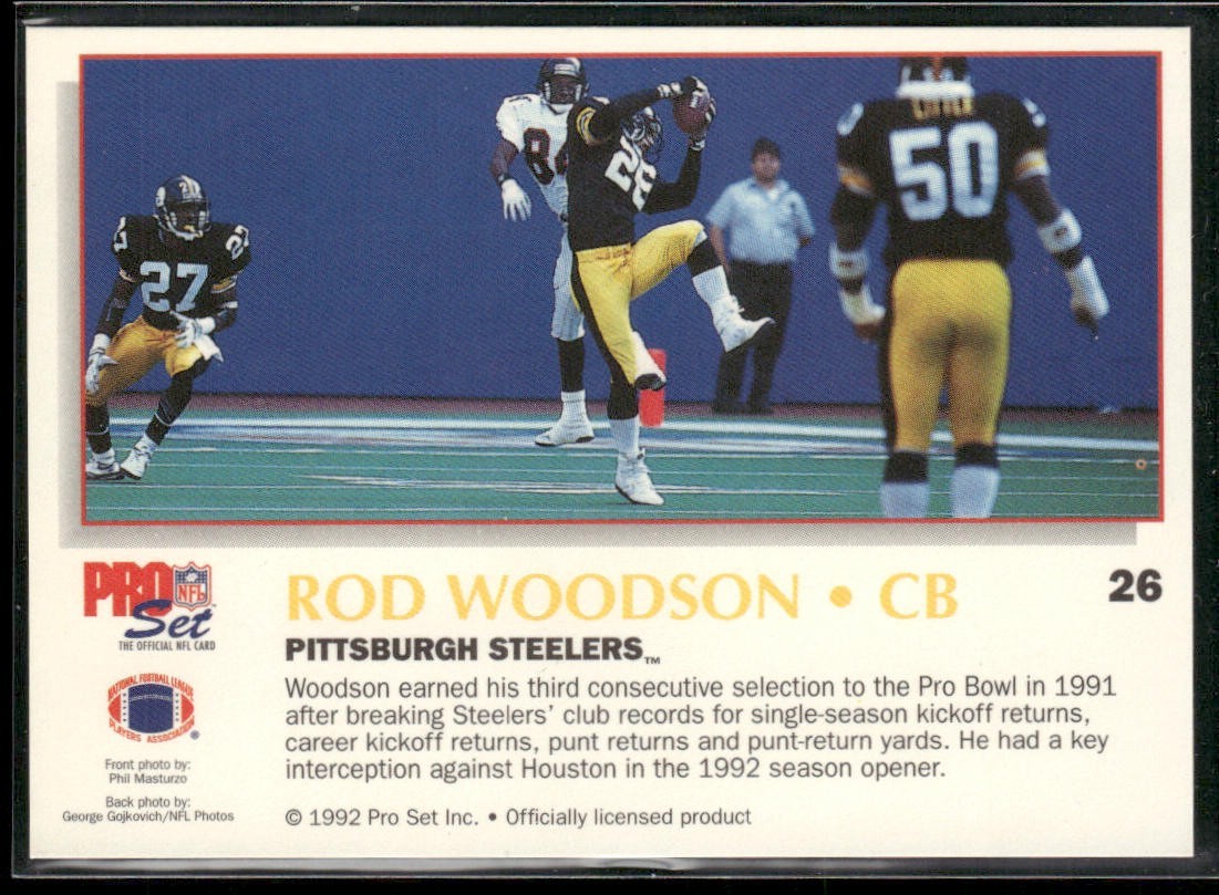Rod Woodson Player Lot Bundle 10 Different Football Cards RW004 Steelers back