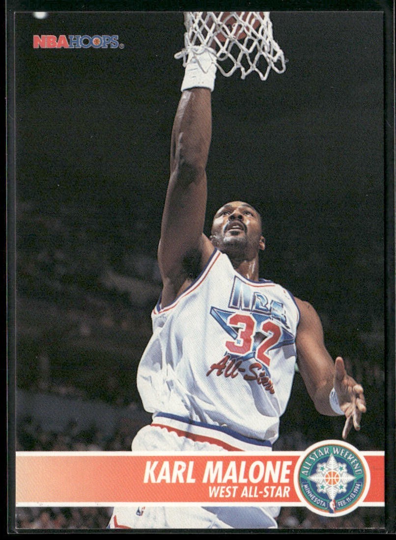 Karl Malone Player Lot Bundle 10 Basketball Cards KM005 Utah Jazz back