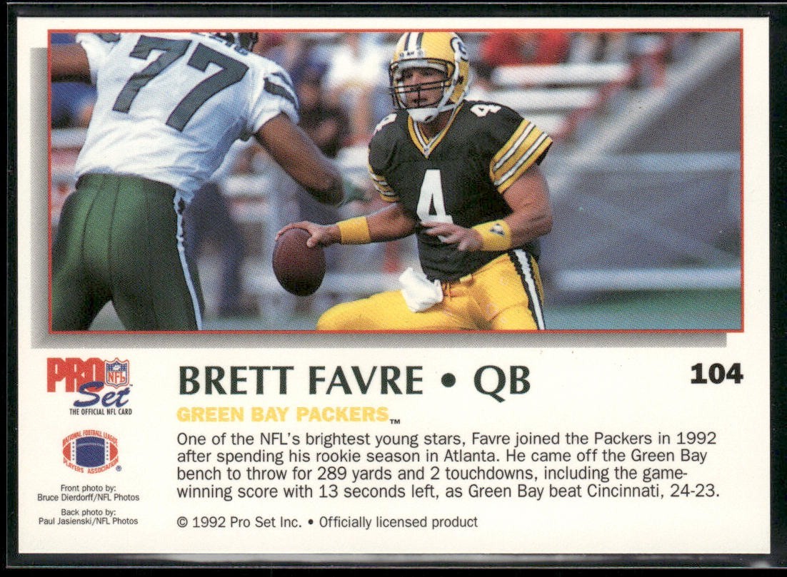 Brett Favre Player Lot Bundle 10 Different Football Cards BF004 Packers back