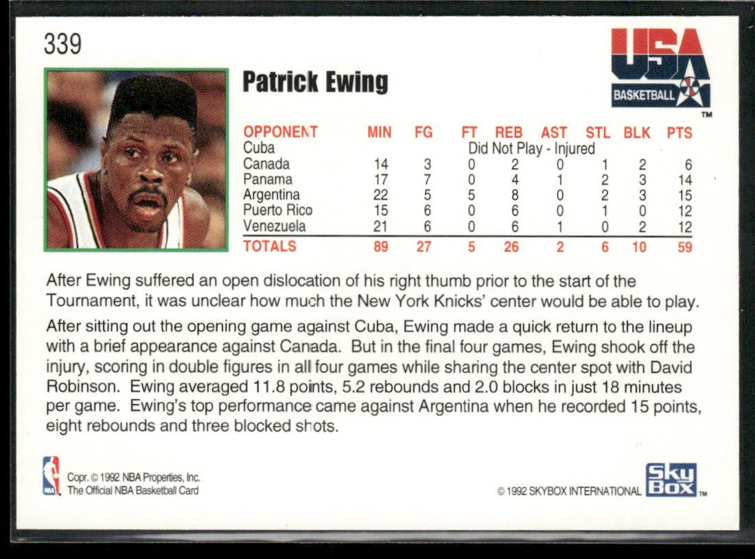 Patrick Ewing Player Lot Bundle 10 Basketball Cards PE005 New York Knicks back