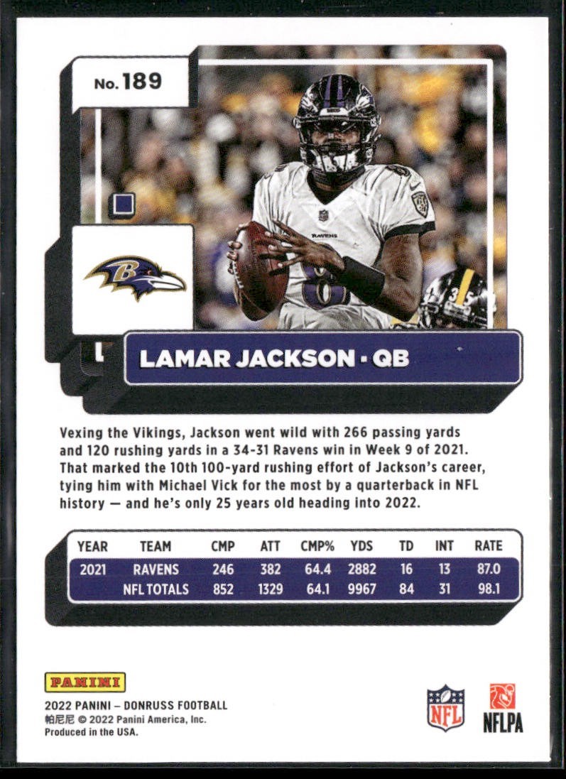 Lamar Jackson Player Lot Bundle 10 Different Football Cards LJ004 Ravens back