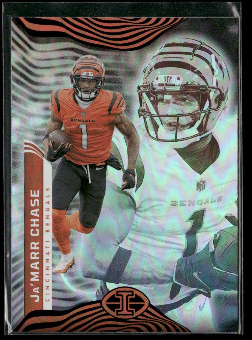 Ja'Marr Chase Player Lot Bundle 10 Different Football Cards JC002 Bengals 5 RC back
