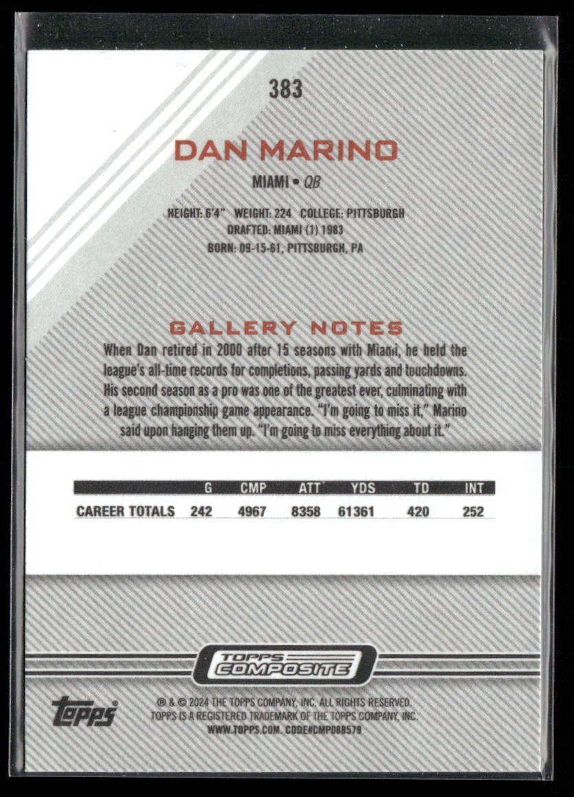 Dan Marino Player Lot Bundle 10 Different Football Cards DM004 Dolphins back
