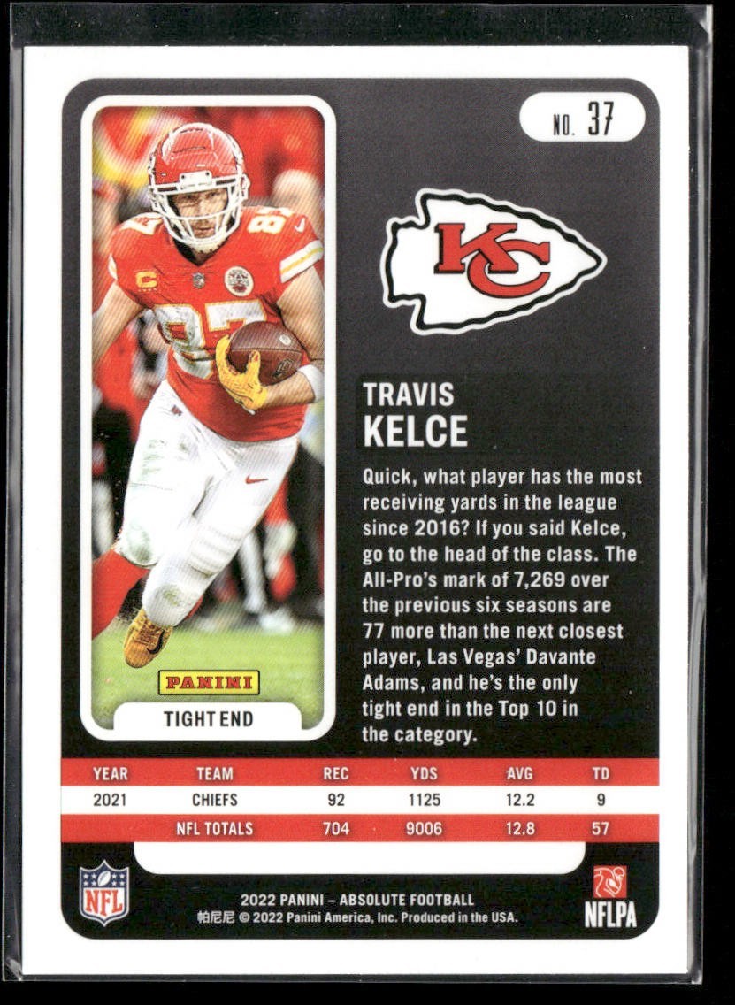 Travis Kelce Player Lot Bundle 10 Different Football Cards TK002 Chiefs back