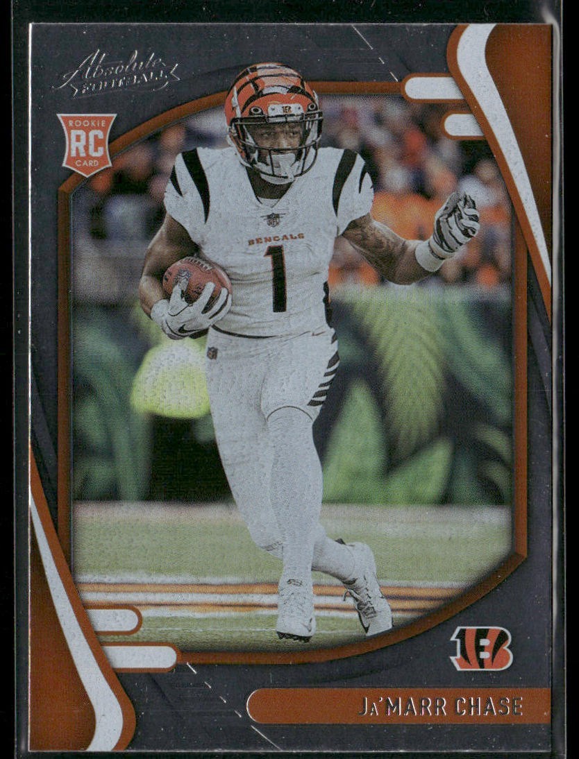 Ja'Marr Chase Player Lot Bundle 10 Different Football Cards JC004 Bengals 4 RC back