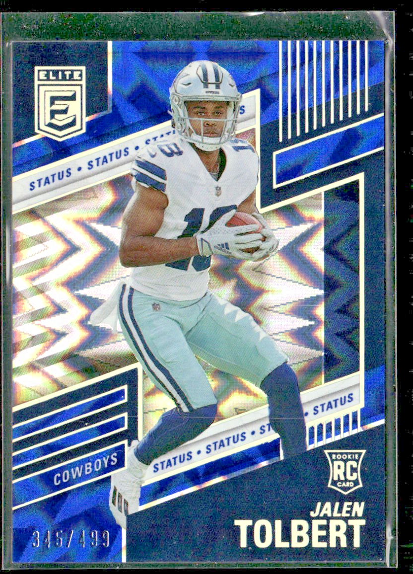 2022 DONRUSS ELITE RC JALEN TOLBERT BLUE STATUS #158 DALLAS COWBOYS /499 front