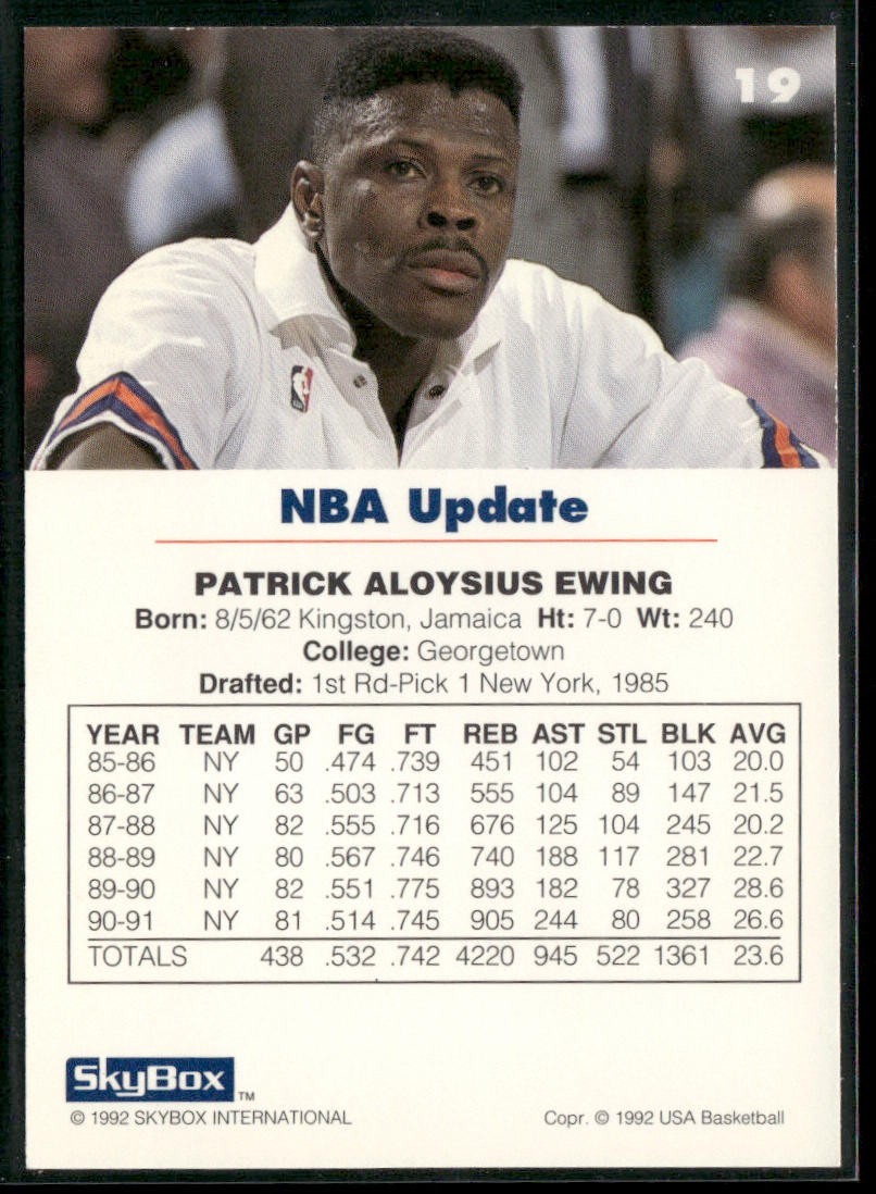 Patrick Ewing Player Lot Bundle 10 Basketball Cards PE001 New York Knicks back