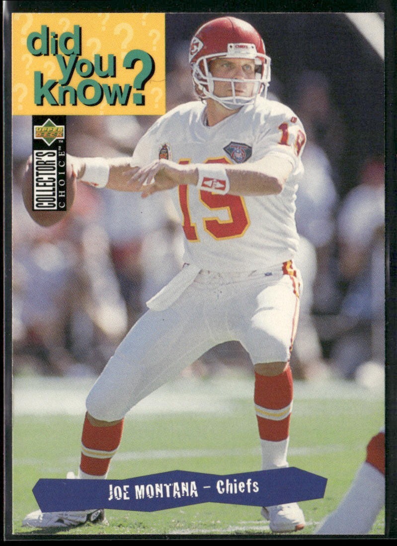 Joe Montana Player Lot Bundle 10 Different Football Cards JM006 49ers Chiefs back
