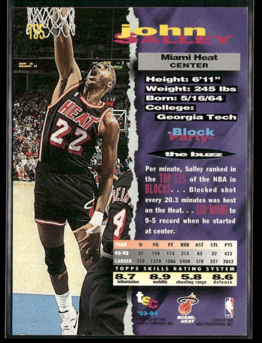 John Salley Player Lot Bundle 10 Basketball Cards JS001 Heat Pistons back