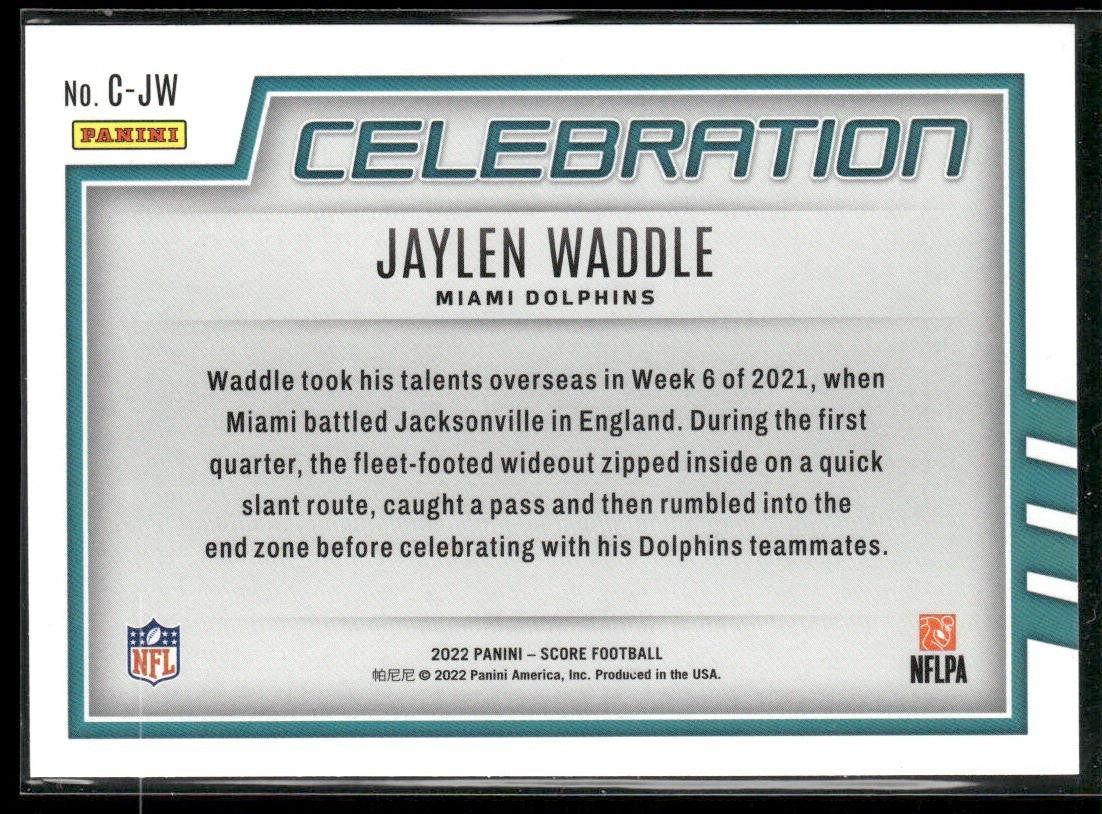 Jaylen Waddle Player Lot Bundle 10 Different Football Cards JW002 Dolphins 1 RC back