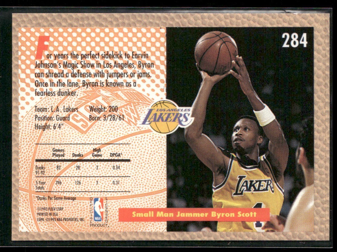 Byron Scott Player Lot Bundle 10 Different Basketball Cards BS003 Lakers Pacers back