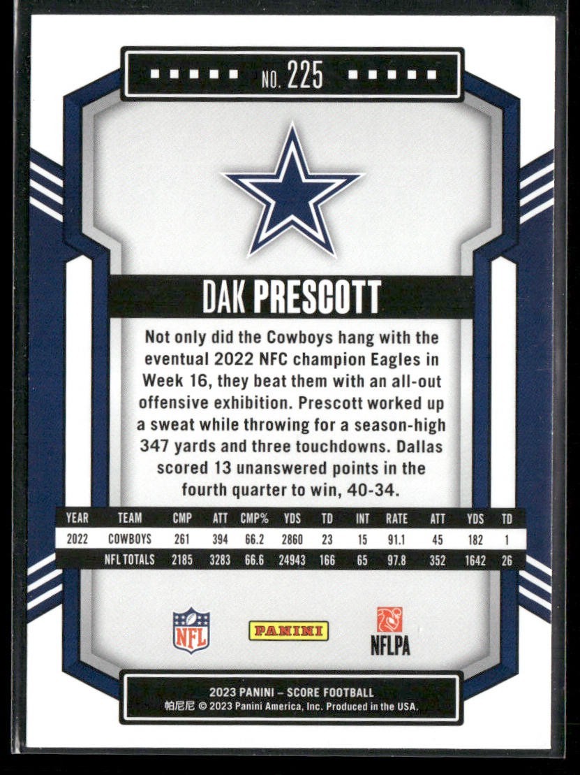 Dak Prescott Player Lot Bundle 10 Different Football Cards DP001 Cowboys back