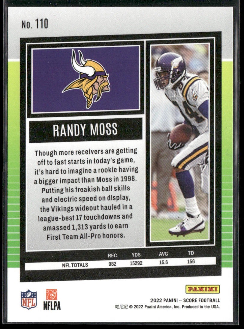 Randy Moss Player Lot Bundle 10 Different Football Cards RM003 Vikings Raiders back