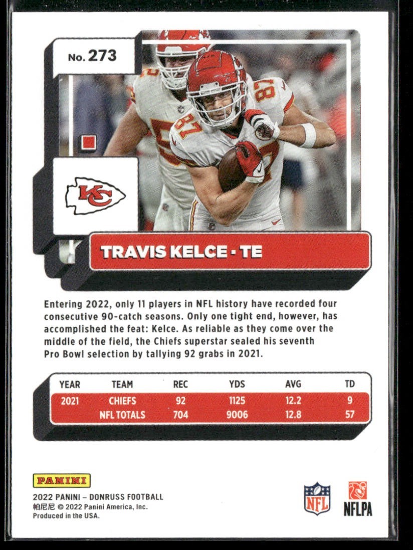Travis Kelce Player Lot Bundle 10 Different Football Cards TK001 Chiefs back