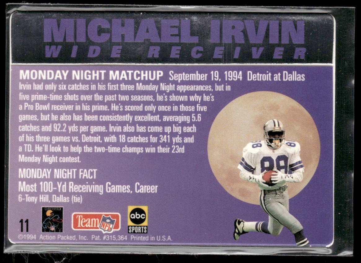 Michael Irvin Player Lot Bundle 10 Different Football Cards MI004 Cowboys back