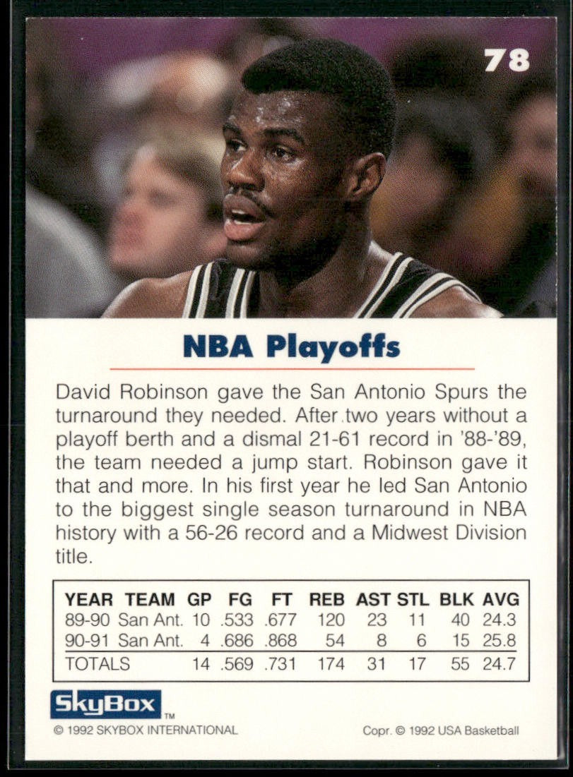 David Robinson Player Lot Bundle 10 Basketball Cards DR004 Spurs back