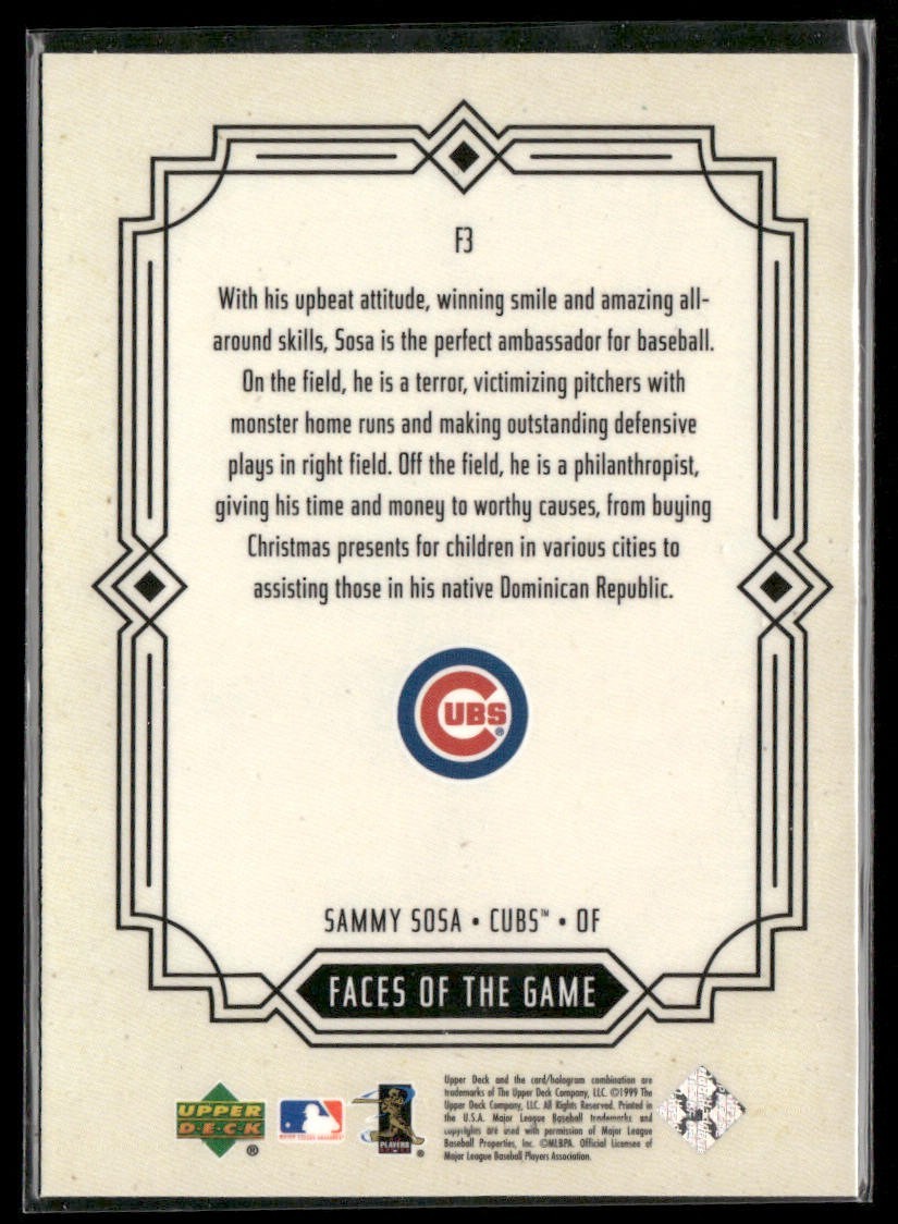 Sammy Sosa Lot Bundle 10 Different Baseball Cards SS001 Cubs back
