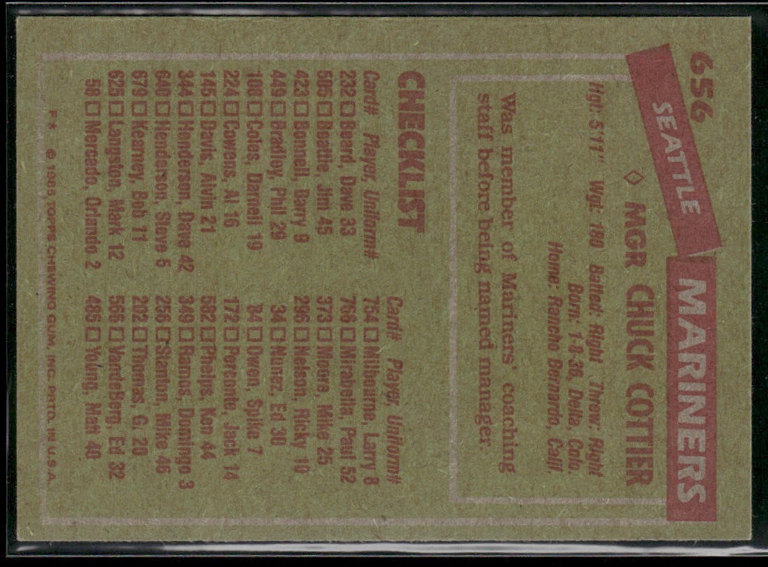 Manger Lot Bundle 10 Different Baseball Cards M004 back
