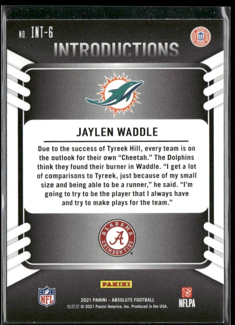 Jaylen Waddle Player Lot Bundle 10 Different Football Cards JW001 Dolphins 4 RC back