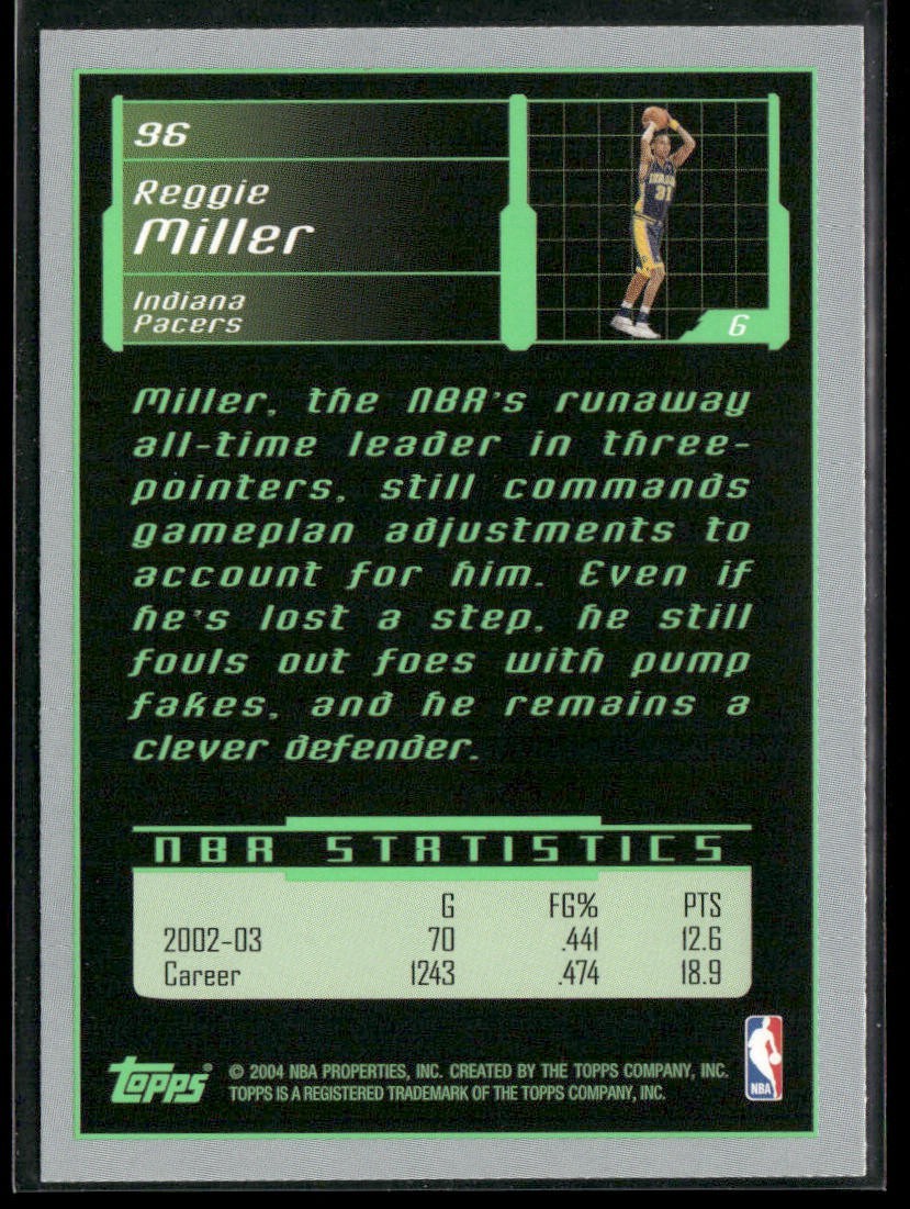 Reggie Miller Player Lot Bundle 10 Basketball Cards RM001 Pacers back