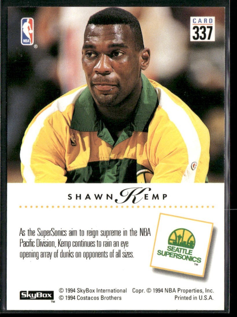 Shawn Kemp Player Lot Bundle 10 Basketball Cards SK003 Supersonics Cavs back