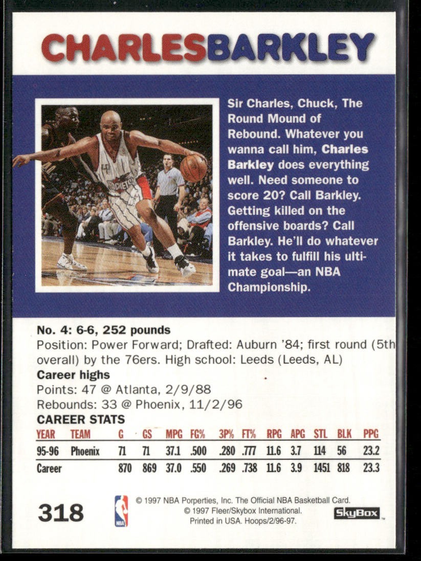 "Sir" Charles Barkley Player Lot Bundle 10 Basketball Cards CB002 Suns Sixers back