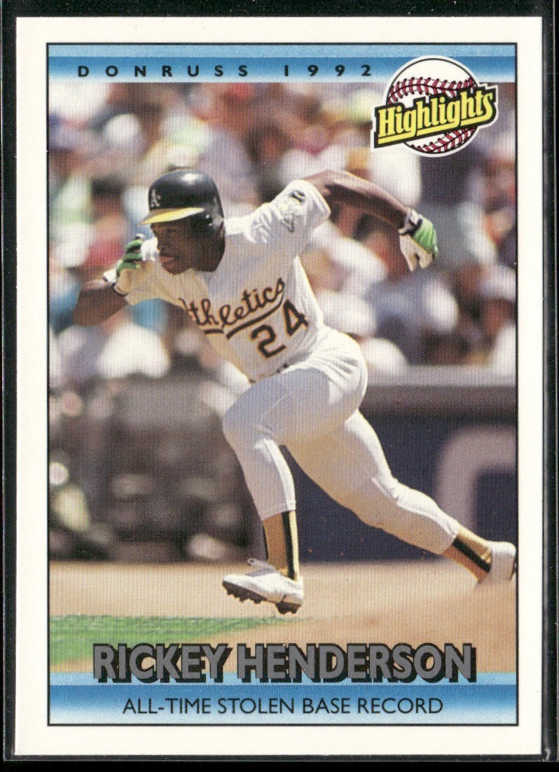 Rickey Henderson Lot Bundle 10 Different Baseball Cards RH001 Athletics back
