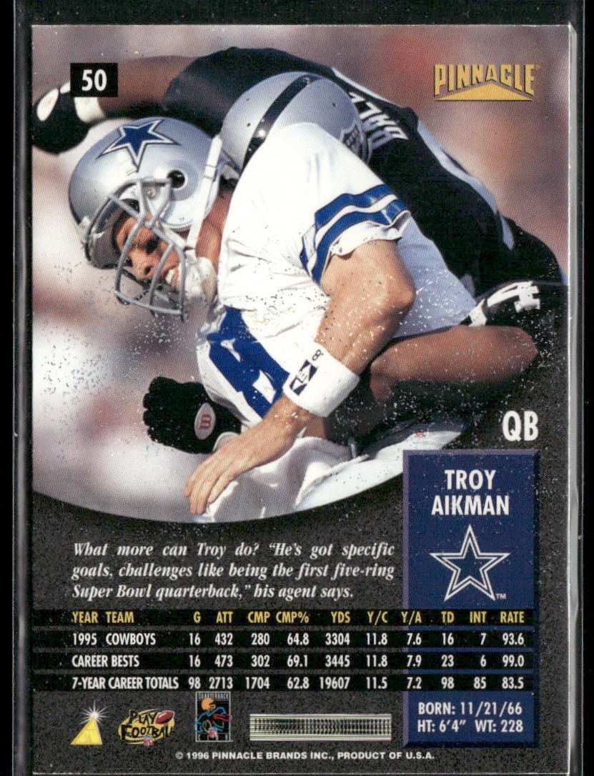 Troy Aikman Player Lot Bundle 10 Different Football Cards TA001 Cowboys back