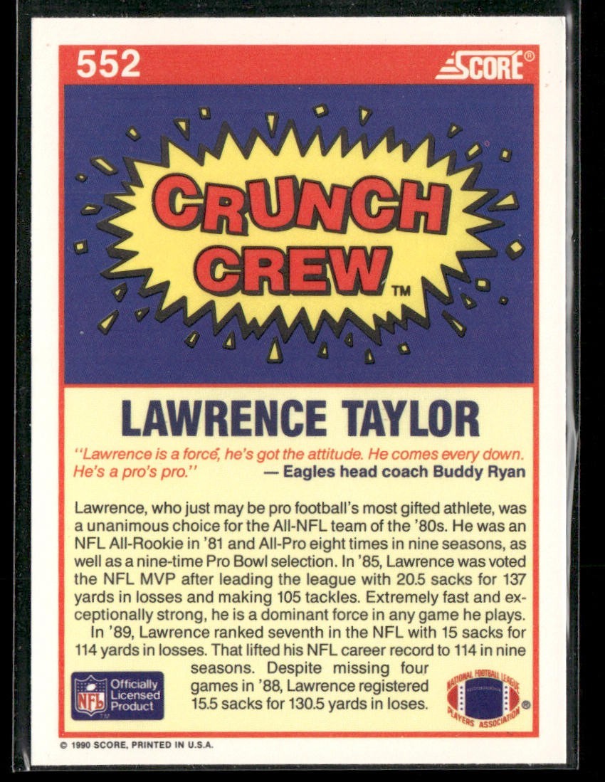 Lawrence Taylor Player Lot Bundle 10 Different Football Cards LT001 Giants back