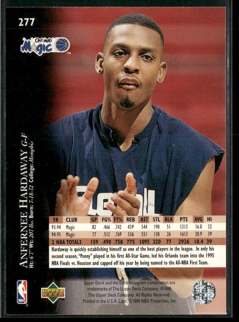 Anfernee "Penny" Hardaway Player Lot Bundle 10 Basketball Cards AH003 1 RC Magic back