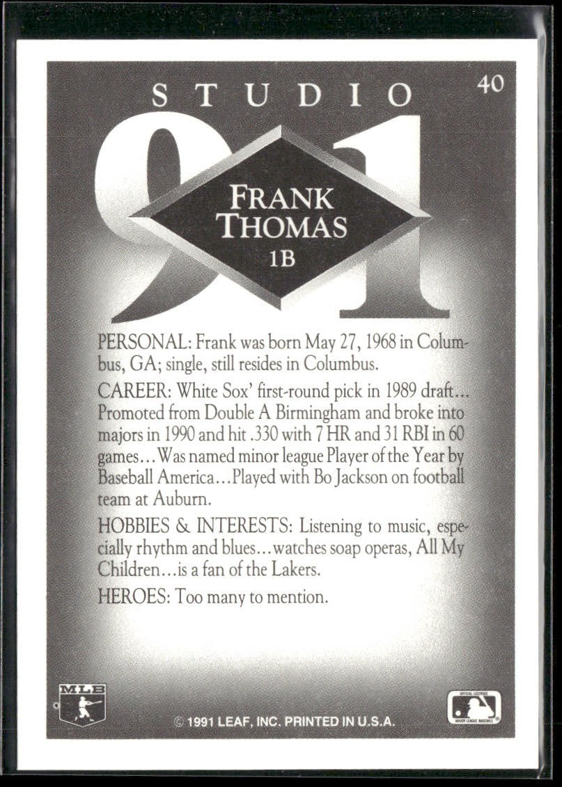 Frank Thomas Player Lot Bundle 10 Different Baseball Cards FT001 White Sox back